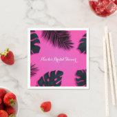 ピンクトロピカルパーム離れパーティールアウ（ハワイ式宴会）サマーシック スタンダードカクテルナプキン (インサイチュ)