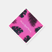 ピンクトロピカルパーム離れパーティールアウ（ハワイ式宴会）サマーシック スタンダードカクテルナプキン (角)