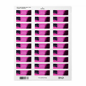 ピンクトロピカルパ葉ームパーティールアウ（ハワイ式宴会）招待状 ラベル (フルシート)