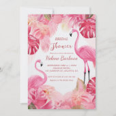 ピンクトロピカルフラミンゴブライダルシャワー 招待状 (正面)