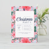 ピンクトロピカルフローラホリデーパーティー招待状 招待状 (スタンド正面)