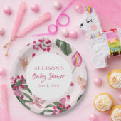 ピンクトロピカルベイビー ペーパープレート (パーティー)