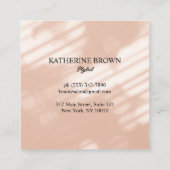 ピンクトロピカルミニマル美しいサロンスタイリスト スクエア名刺 (裏面)