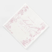 ピンクトワールブライダルシャワーナプキンス | ヴィンテージフローラ (コーナー)