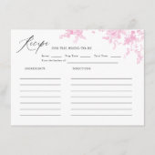 ピンクトワールヴィンテージフローラブライダルシャワーレシピ エンクロージャーカード (正面)