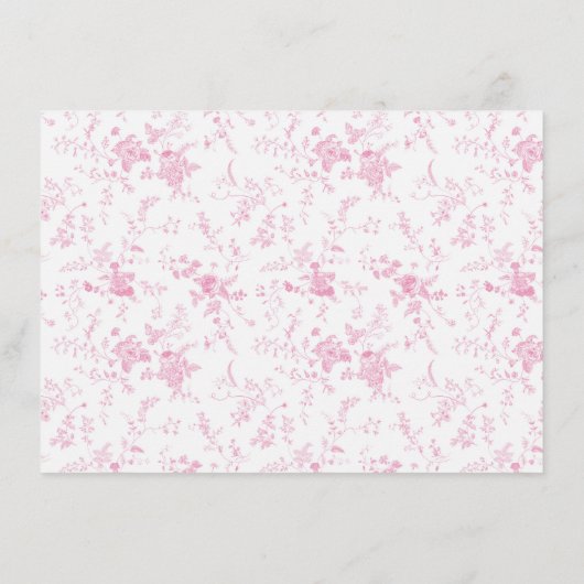 ピンクトワールヴィンテージフローラブライダルシャワーレシピ エンクロージャーカード (裏面)