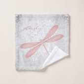 ピンクトンボパーソナライズされたイ浴用タオルセット バスタオルセット (ウォッシュタオル)