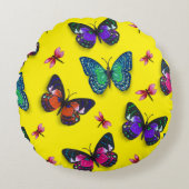 ピンクトンボ&蝶ラウンドピロー ラウンドクッション (正面)