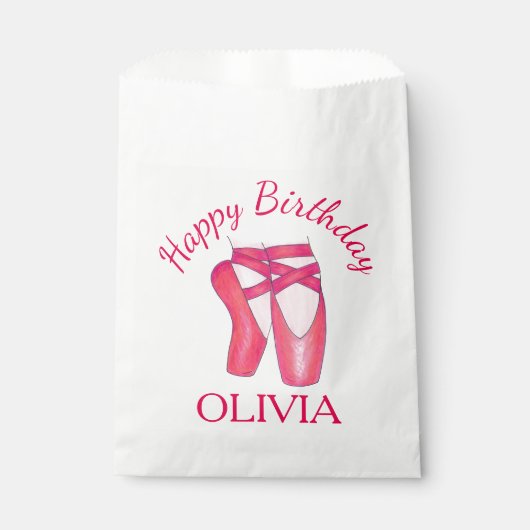 ピンクトーシューズバレエバレリーナダンス誕生日 フェイバーバッグ (正面)