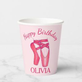 ピンクトーシューズバレエバレリーナダンス誕生日 紙コップ