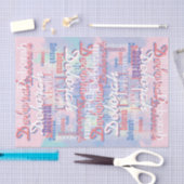 ピンクトーンのパターン名パーソナライズされた 薄葉紙 (クラフト)