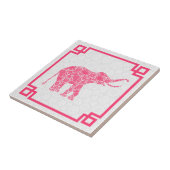 ピンクトーンキュートレトロフローラゾウ2フレーム タイル (側面)