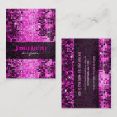 ピンクトーンレトロディスコフェイクグリッター 名刺 (正面/裏面)