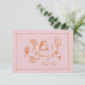 ピンクドお洒落ードルハンドドロードサンキュー サンキューカード (スタンド正面)