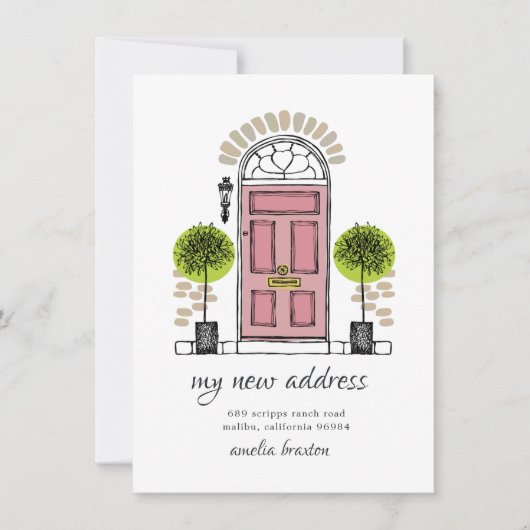 ピンクドアの移動告知 案内状 (正面)