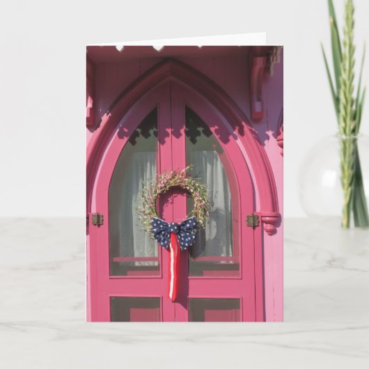 ピンクドアジンジャーブレッドコテージ- Martha's Vineヤード カード (正面)