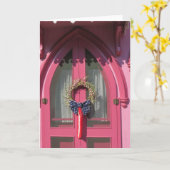 ピンクドアジンジャーブレッドコテージ- Martha's Vineヤード カード (黄色い花)