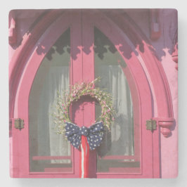 ピンクドアジンジャーブレッドコテージ- Martha's Vineヤード ストーンコースター