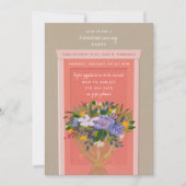 ピンクドア引っ越し祝いパーティーパーティー 図解入りの、写真付きの 招待状 (正面)