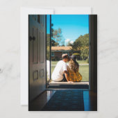 ピンクドア引っ越し祝いパーティーパーティー 図解入りの、写真付きの 招待状 (裏面)