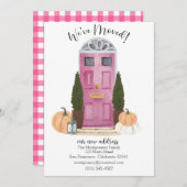 ピンクドア秋シーンの移動告知 招待状 (正面/裏面)