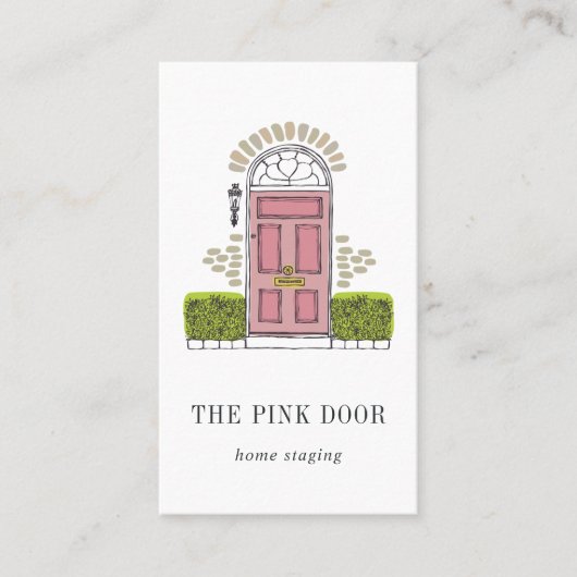 ピンクドア |ホームステージングまたはインテリアデザイン 名刺 (正面)