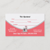 ピンクドギースパグルームオンペットグルーミング 予約カード (裏面)