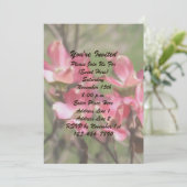 ピンクドグウ絵を描ウッドのフローラアートパーティー 招待状 (スタンド正面)