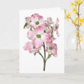 ピンクドッグウッドヴィンテージ空白のグリーティングカード カード (黄色い花)