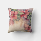 ピンクドッグウッド水彩 クッション (裏面)