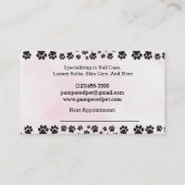 ピンクドッググルーミングドッグスパ 予約カード (裏面)