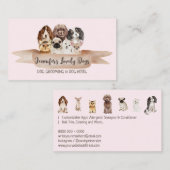 ピンクドッググルーミング小さな品種パピー 名刺 (正面/裏面)