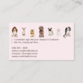 ピンクドッググルーミング小さな品種パピー 名刺 (裏面)