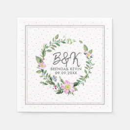 ピンクドッグバラウォーター色リース スタンダードカクテルナプキン