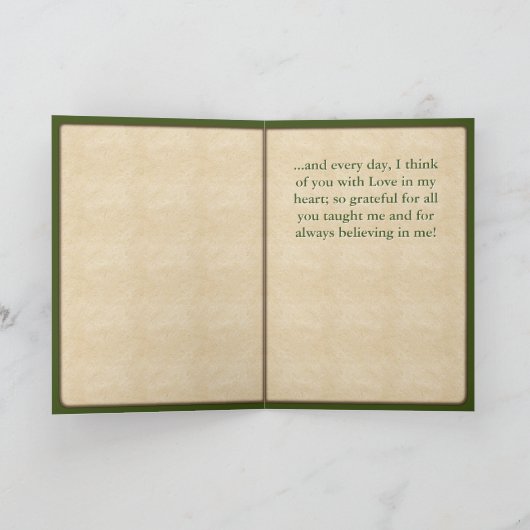 ピンクドッグバラ植物学イラストレーション – パーソナライズ カード (内部)