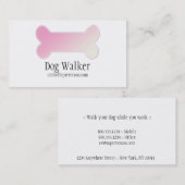 ピンクドッグボーンビジネスカードデザイン4 名刺 (正面/裏面)