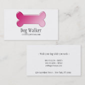ピンクドッグボーンビジネスカードデザイン 名刺 (正面/裏面)