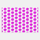 ピンクドッグポー3Dアートパターン ラッピングペーパーシート (正面2)