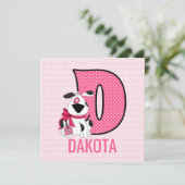 ピンクドッグレターD誕生日パーティーfor Girls 招待状 (スタンド正面)