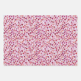 ピンクドットとパタ市松模様にーンギフトラップデザイン ラッピングペーパーシート