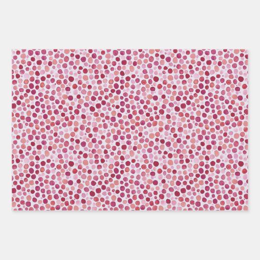 ピンクドットとパタ市松模様にーンギフトラップデザイン ラッピングペーパーシート (正面3)