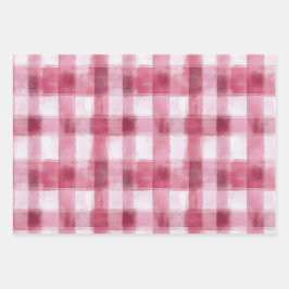ピンクドットとパタ市松模様にーンギフトラップデザイン ラッピングペーパーシート