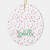 ピンクドットアーティザンウォーターカラー名緑名門私立校風の セラミックオーナメント (左)