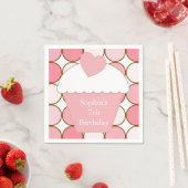 ピンクドットカップケーキ スタンダードカクテルナプキン (インサイチュ)