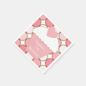 ピンクドットカップケーキ スタンダードカクテルナプキン (角)