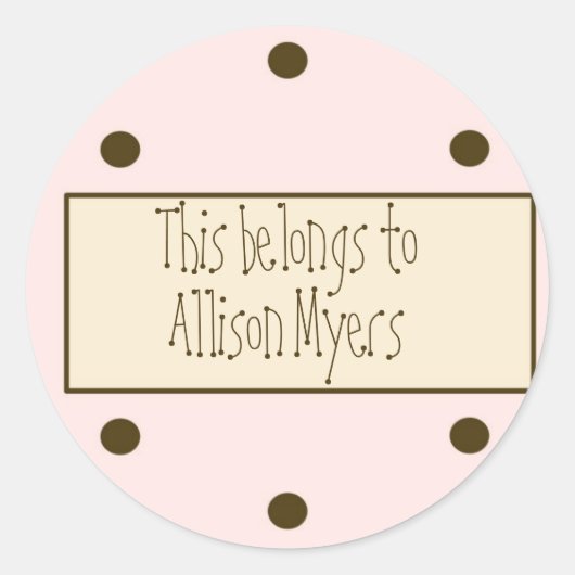 ピンクドットギフトステッカー（カスタマイズ可能） ラウンドシール (正面)