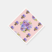 ピンクドットシャビーシックなパンシーデコーサーヴィエットナプキンス スタンダードカクテルナプキン (角)