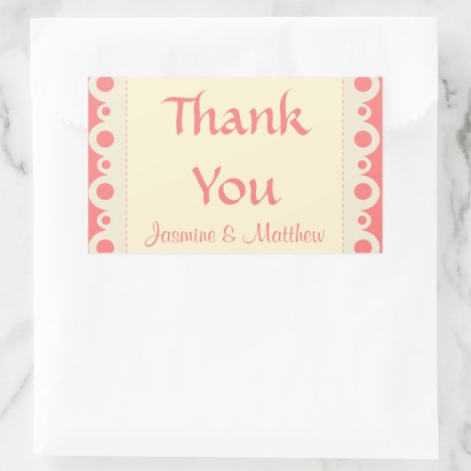 ピンクドットパーソナライズされたのステッ結婚カー 長方形シール (バッグ)