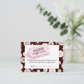 ピンクドットベビーシャワーおむつラッフルチケットインサート エンクロージャーカード (スタンド正面)