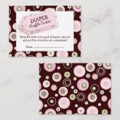 ピンクドットベビーシャワーおむつラッフルチケットインサート エンクロージャーカード (正面/裏面)